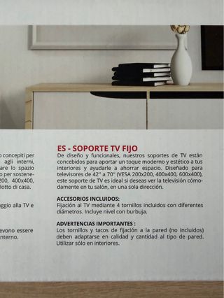 Soporte TV METRONIC 42-70 Fijo VESA 600x400