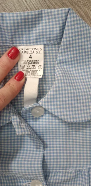 Babero largo fino azul, Talla 4- 3€!!