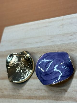 Pendientes Acero Inoxidable Morado y Dorado