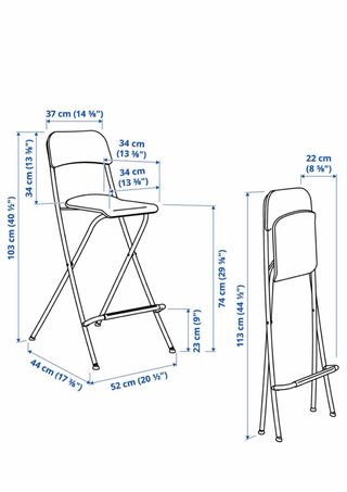 2 Sillas Altas plegables Franklin 74 cm