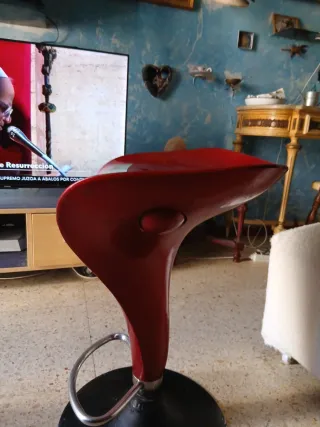 Taburete Vintage Rojo y Negro