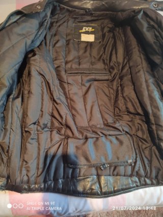 Chaqueta FXT de cuero para moto talla 60