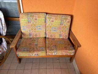 Divano vintage 2 posti in legno