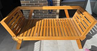 Banco 3 plazas madera acacia y cojines
