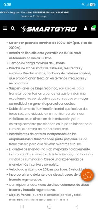 SmartGyro K2 Pro black - menos de 400km