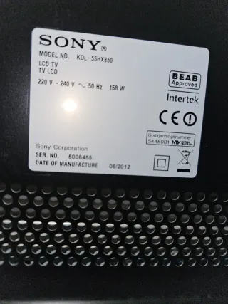 Televisión Sony BRAVIA. MODELO kDL-55 HX 850.Negra