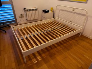 Cama Ikea Nesttun 140cm Blanca con Somier