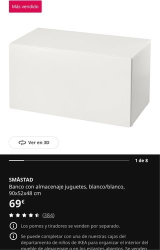 Baúl blanco Ikea SMASTAD