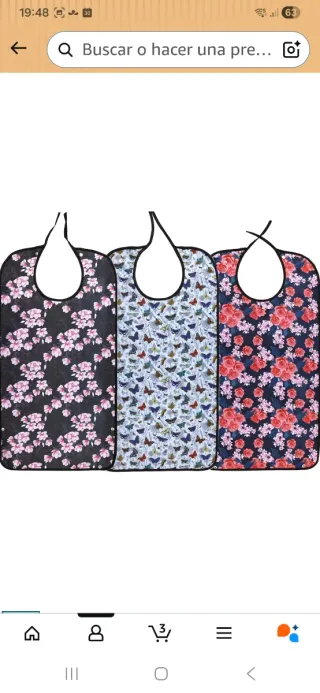Baberos para adultos con estampado floral
