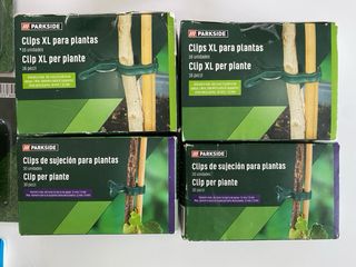Set conectores, pistola riego y clips planta