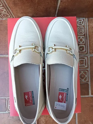 Mocasines Fluchos Mujer Blancos Talla 40