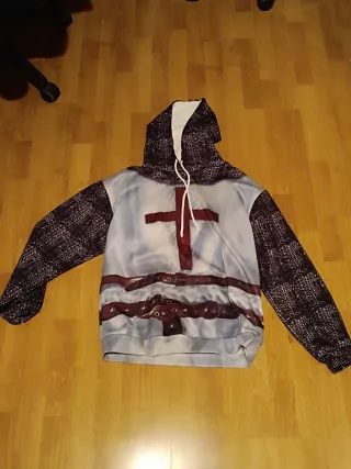 Sudadera Templario Gris y Rojo