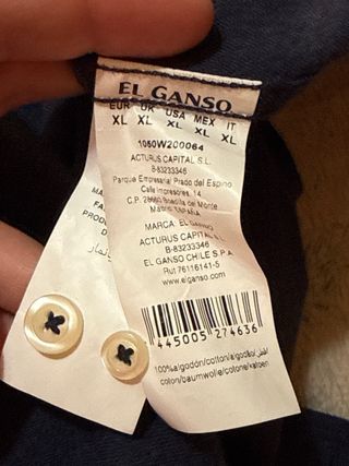 Camisa El Ganso azul oscura manga larga