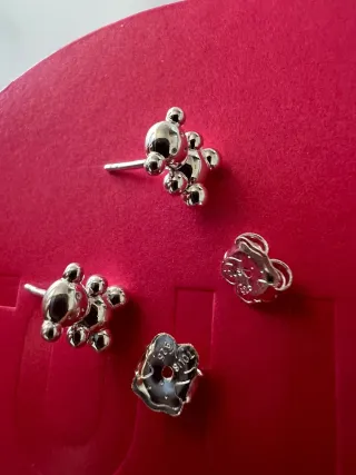 Pendientes Oso Plata