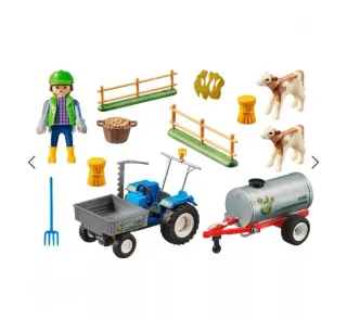 Playmobil Granjero, tractor y terneritos COMPLETO!