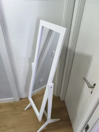 Espejo de pie cuerpo entero madera blanco