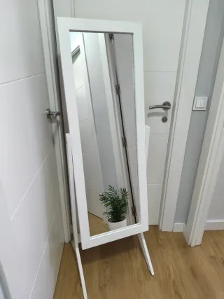 Espejo de pie cuerpo entero madera blanco