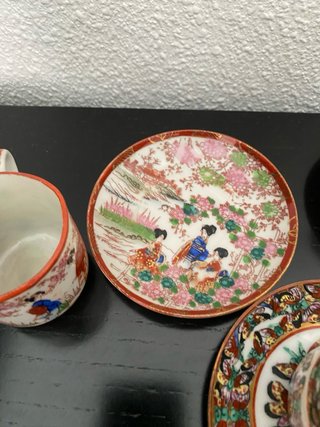Juego de té de porcelana antigua de Macao