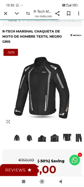 Chaqueta Rtech Hombre XXL Negra