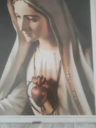 Marco cristal con elSagrado Corazón de María