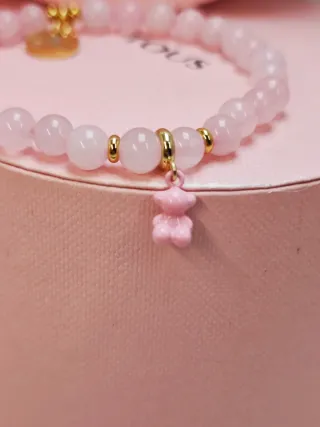 Pulsera Tous Cuarzo Rosa Natural Oso