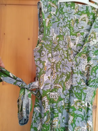 Vestido cruzado estampado mujer
