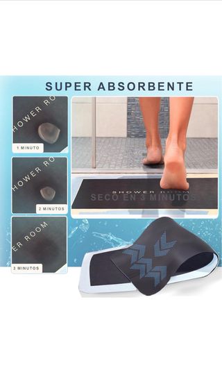 Alfombra Baño Antideslizante Gris