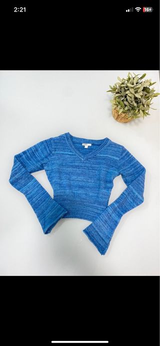 Jersey Subdued manga larga azul talla S