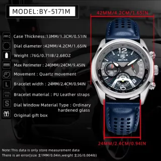 Reloj BENYAR Hombre Negro y Plateado