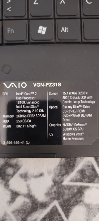 Portátil Sony Vaio VGN-FZ21S