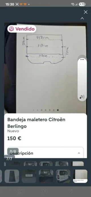 BANDEJA MALETERO BERLINGO ,EXPER , COMBO, TOYOTA