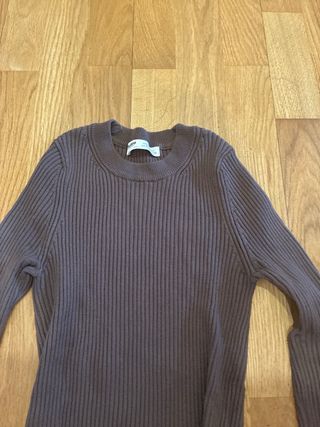 Jersey manga larga marrón