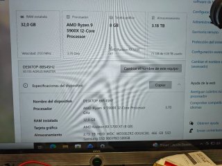 pc completo monitor 49" curvo ryzen 5900x 32gb