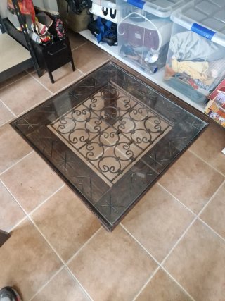 Mesa de centro estilo árabe con cristal