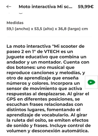 Moto VTECH BABY 2 en 1 Rosa