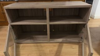 Mueble TV madera y cristal