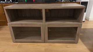 Mueble TV madera y cristal