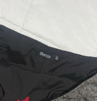 Falda lana y seda gris jaspeada