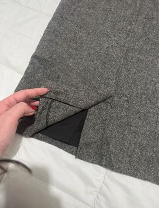 Falda lana y seda gris jaspeada