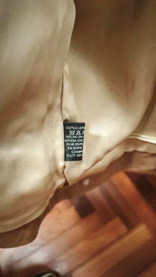 Chaqueta de piel REZADURO Beige/Marrón