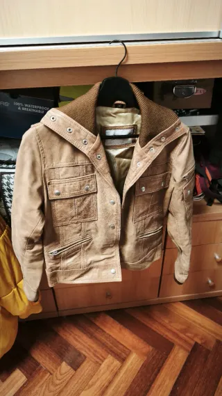Chaqueta de piel REZADURO Beige/Marrón