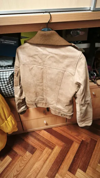 Chaqueta de piel REZADURO Beige/Marrón
