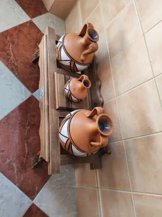Juego 3 Tinajas Decorativas Terracota