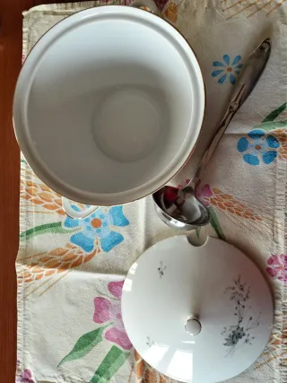 Zuppiera vintage con mestolo