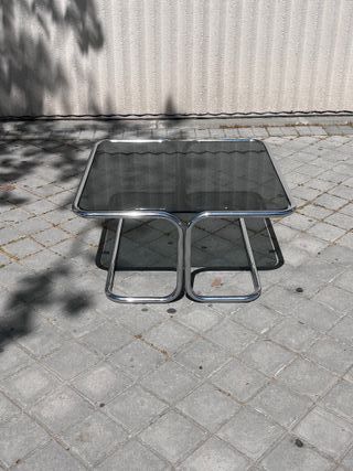 Mesa Vintage Cristal y Metal Años 70