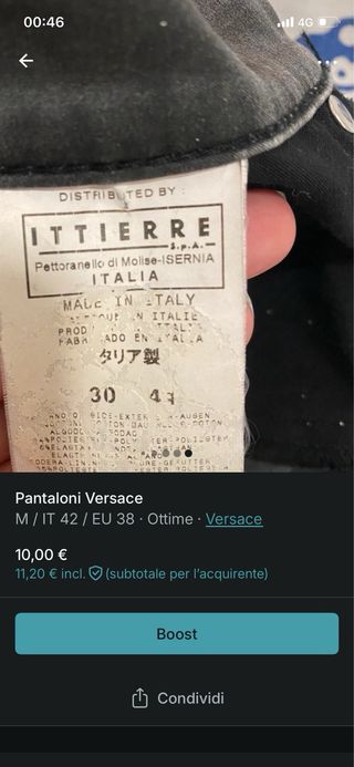 Versace Pantalone Verde Oliva