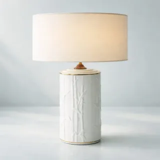 Lámpara sobremesa cerámica bambú