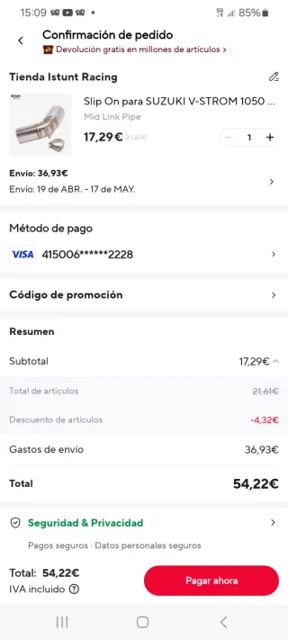 Tubo de enlace V-strom Suzuki