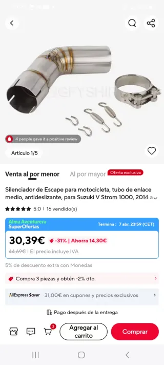Tubo de enlace V-strom Suzuki