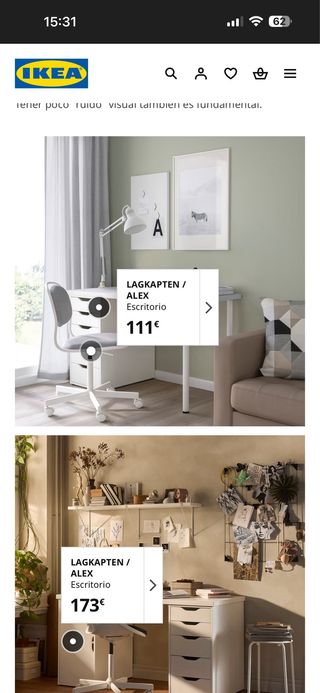 Escritorio con cajones blanco y negro